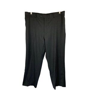 Joseph & Feiss Mens Dress Pants 44 Short / 42 Waist Charcoal Gray Herringbone Wo